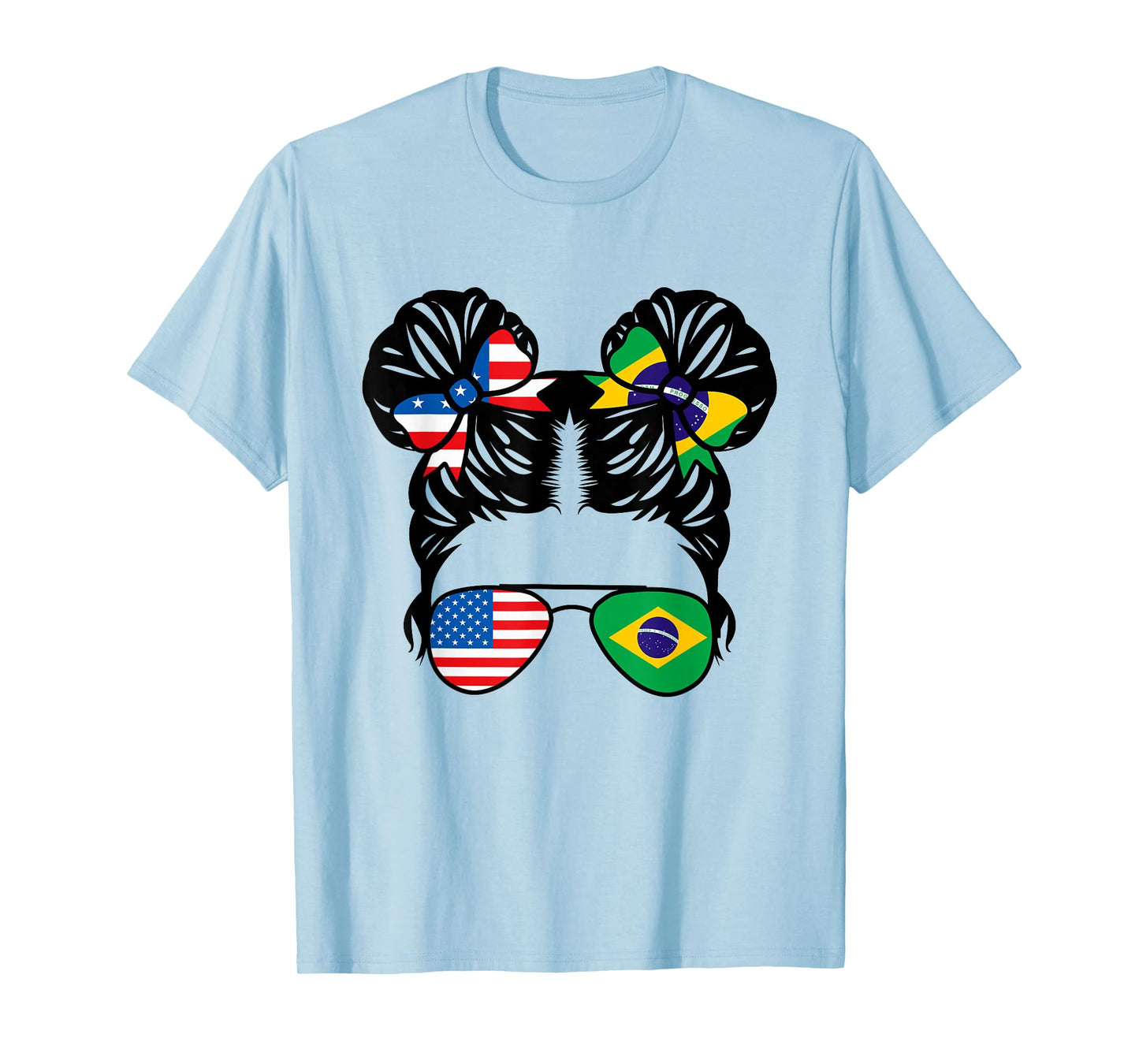 Half American Half Brazilian Girl USA Brazil Flag Patriot T-Shirt