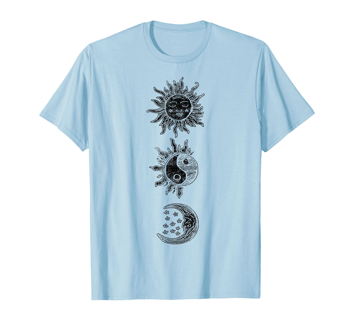 Sun Moon Star Yin Yang Geometric T-Shirt