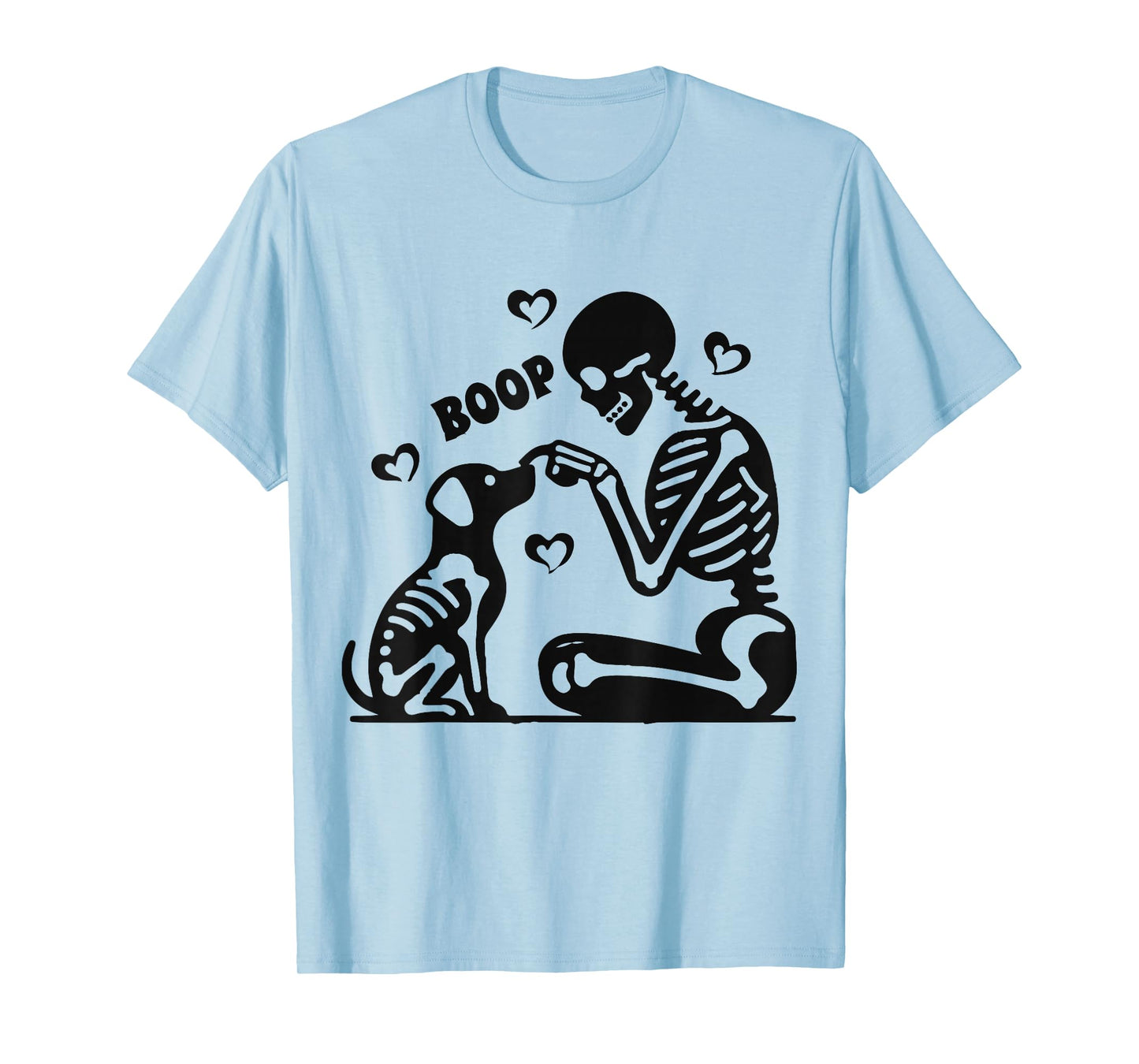 Skeleton Dog Boop Funny Halloween Girl Men Women T-Shirt