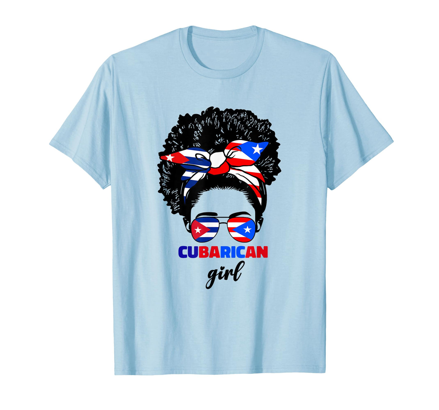Half Cuban And Puerto Rican Rico Cuba Flag Cubarican Girl T-Shirt