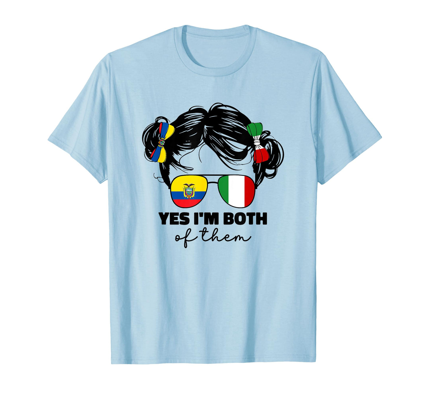 Half Italian And Ecuadorian Ecuador Italy Flag Kids Girl T-Shirt