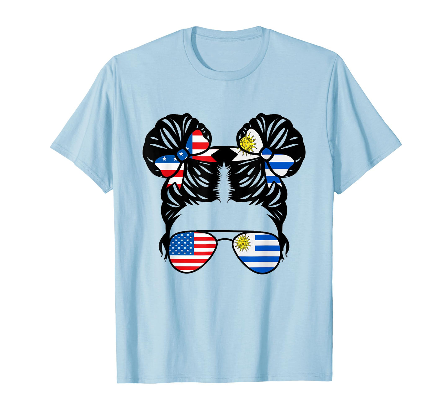 Half American Half Uruguayan Girl USA Uruguay Flag Patriot T-Shirt