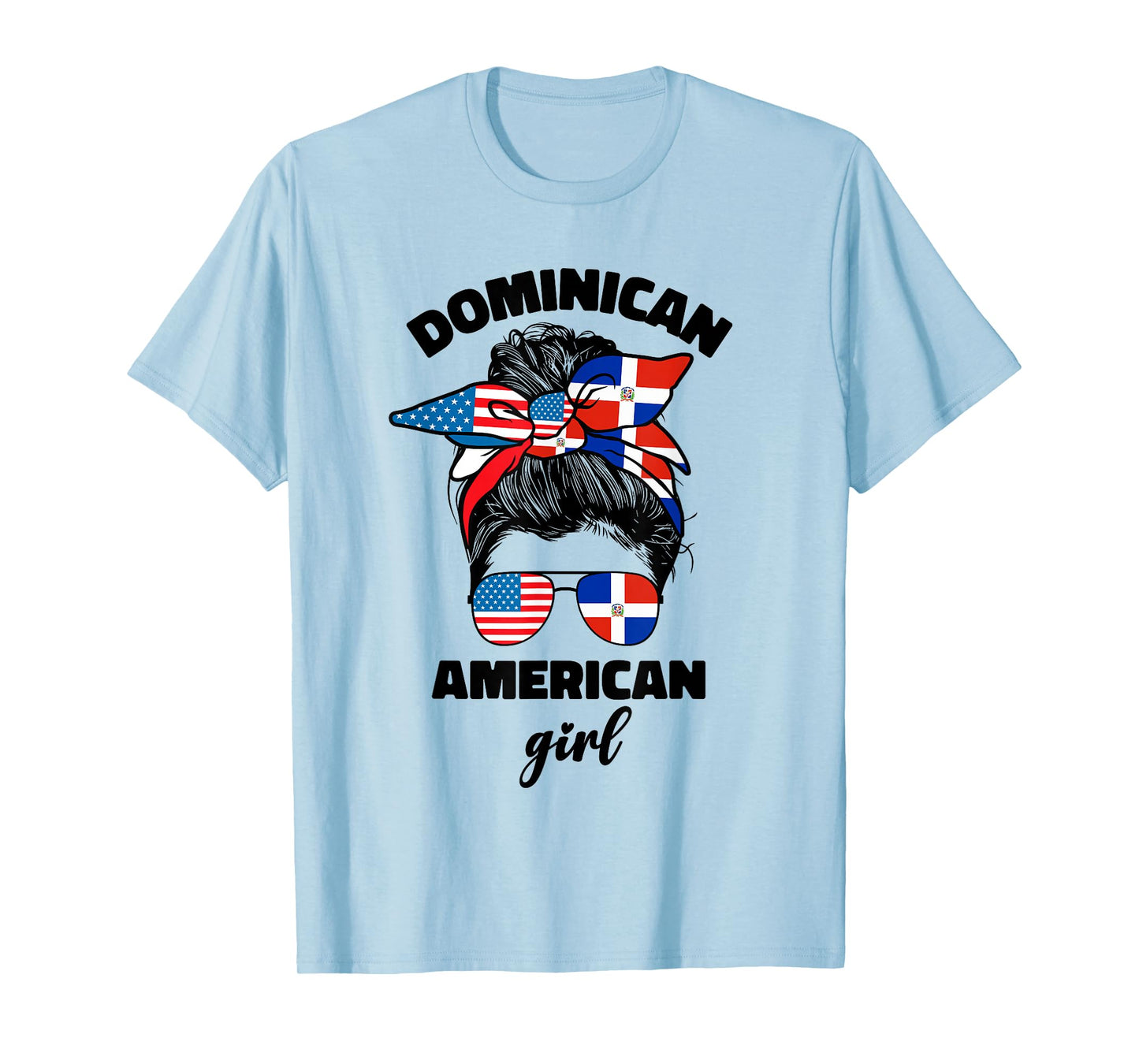 Half Dominican American Dominicana Republic Flag Girl Women T-Shirt