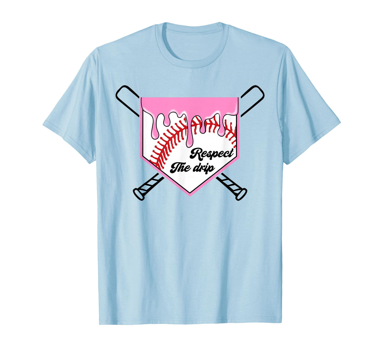 Baseball Drip Boys Home Plate Ice Cream Respect The Drip T-Shirt