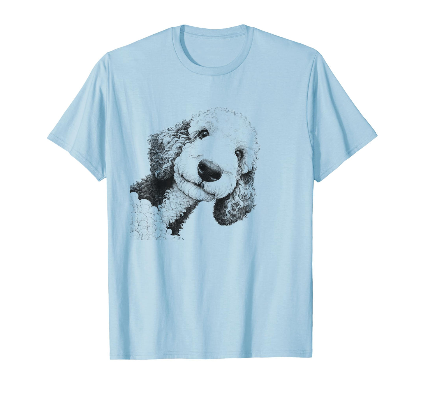 Funny Sheepadoodle Peeking Dog Design T-Shirt
