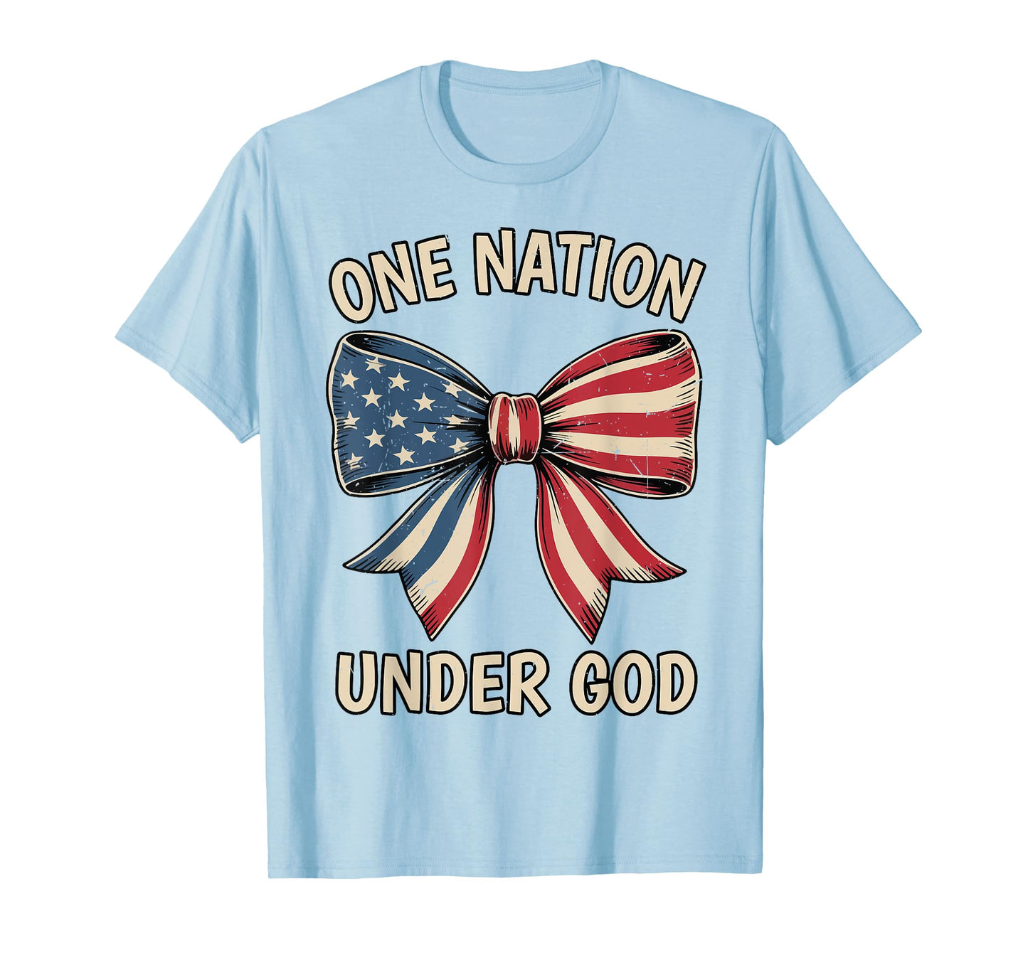 Coquette Bow One Nation Under God 4th July Teen Girl Toddler T-Shirt