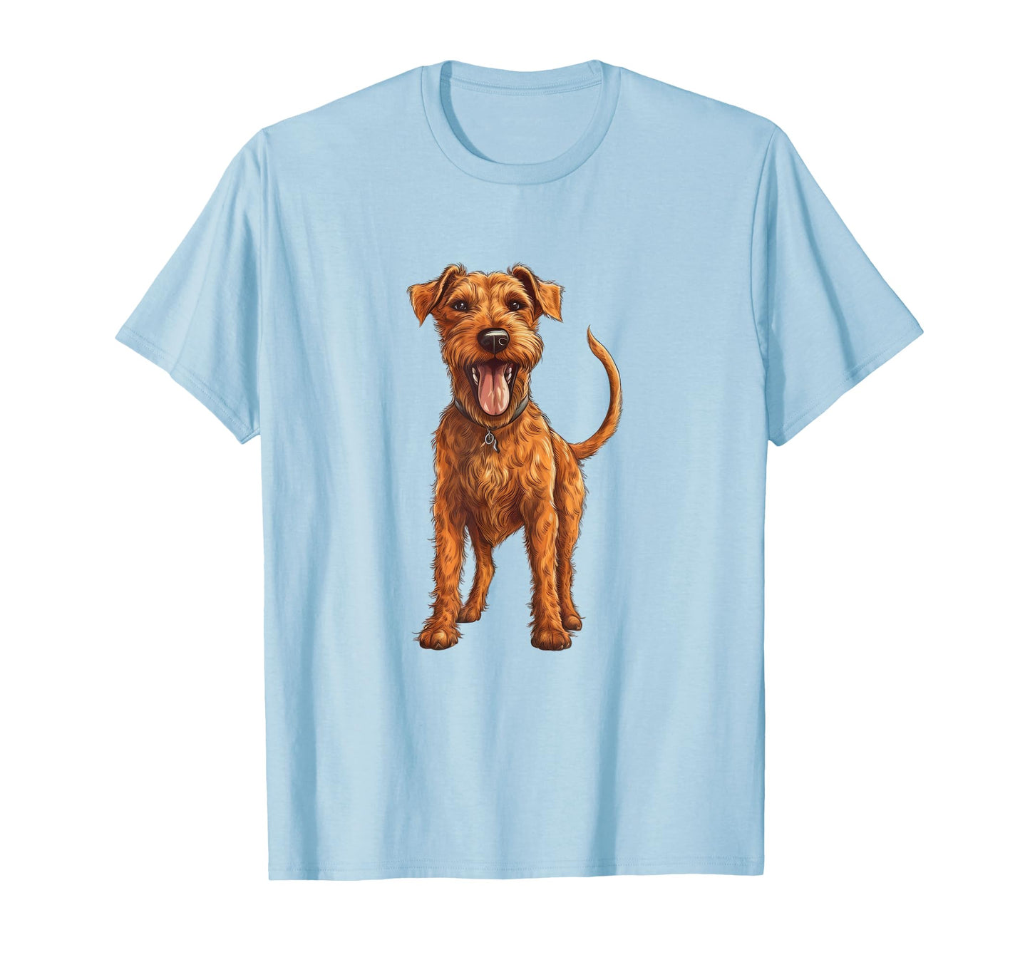 Cute and Happy Irish Terrier Dog Illustration T-Shirt