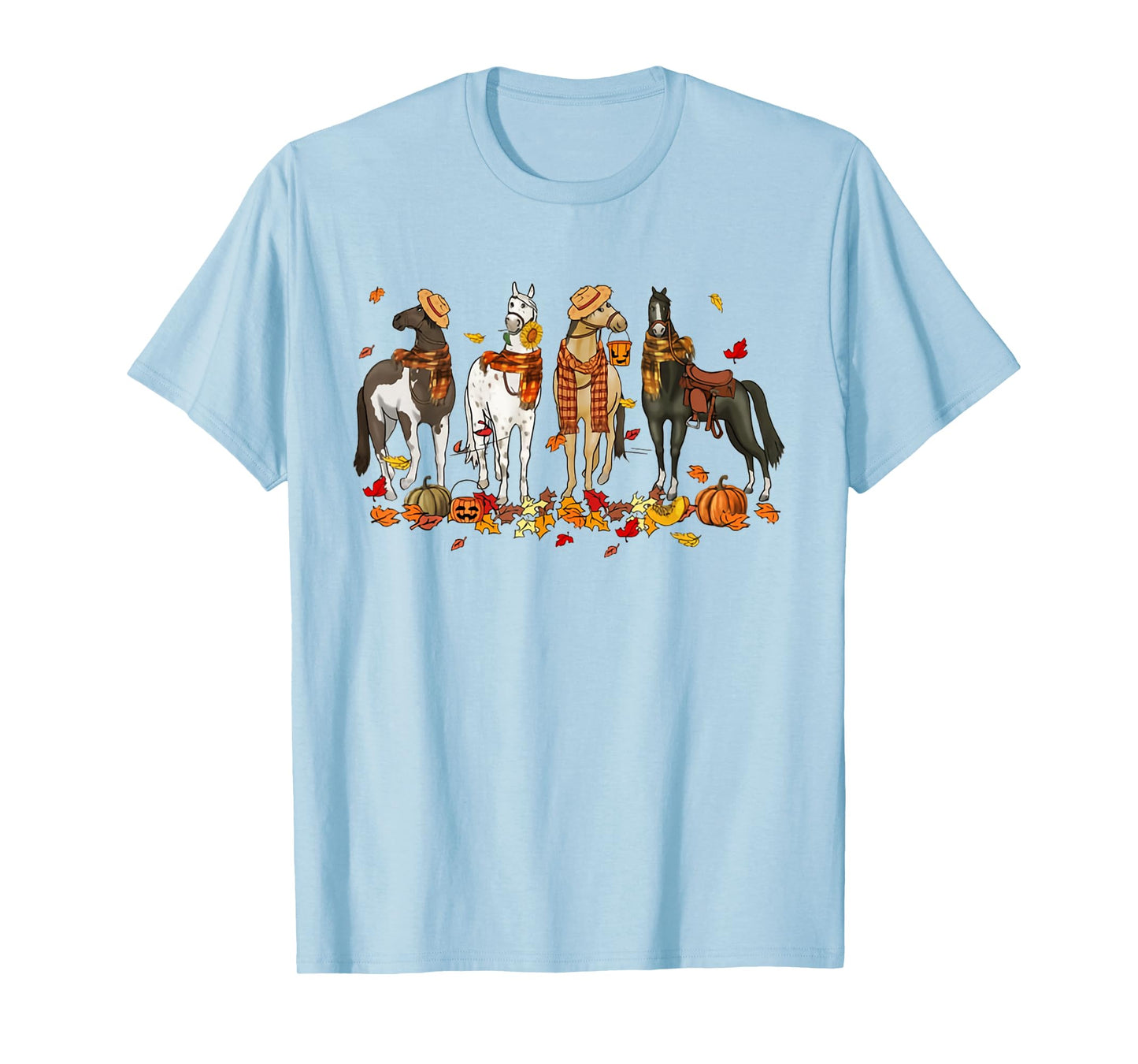 Vintage Fall Horse Pumpkin Season Thanksgiving Farmer T-Shirt