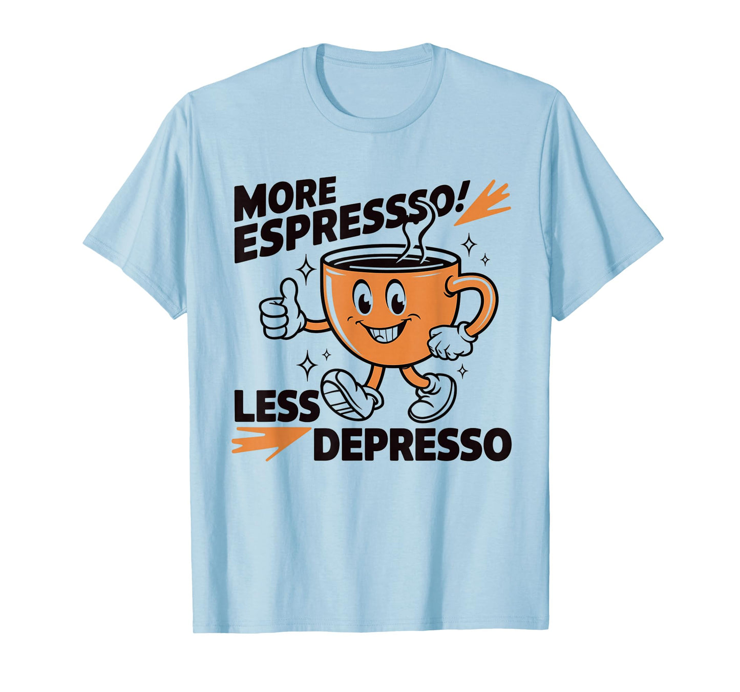 More Expresso Less Depresso Funny Vintage Coffee Adict Lover T-Shirt
