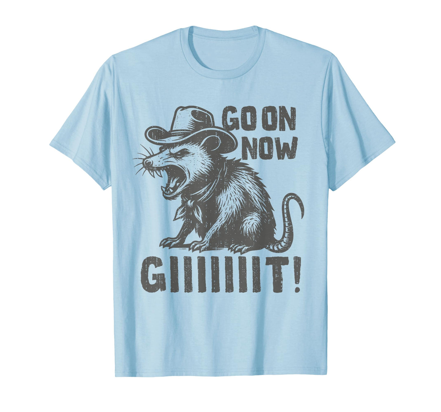 Vintage Cowboy Opossum Go On Now Git Western Country Rodeo T-Shirt