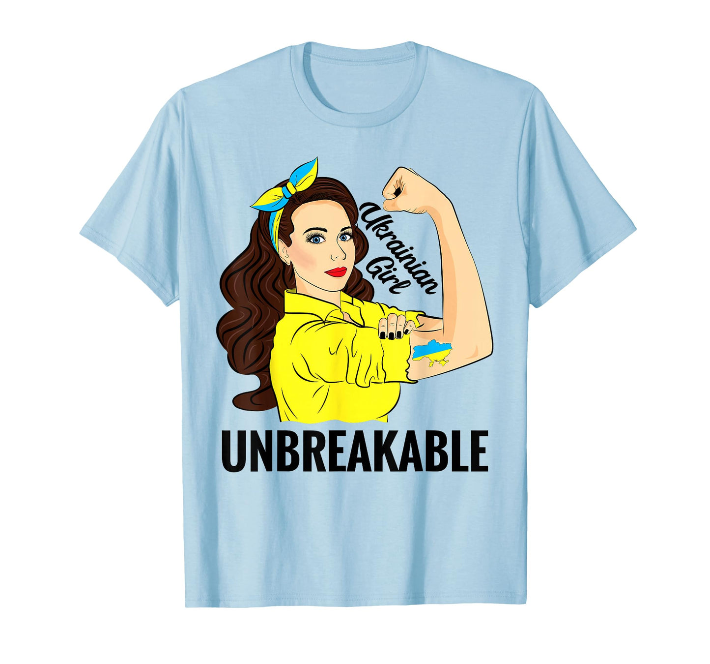 Ukrainian Women Girl Unbreakable Ukraine Flag T-Shirt