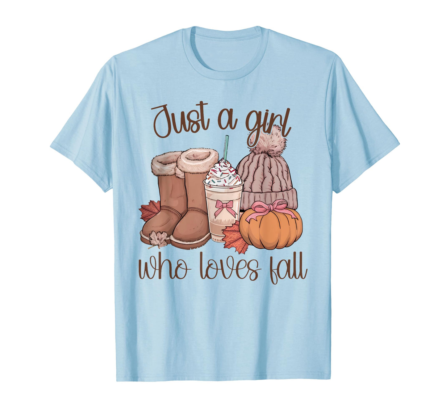 Just A Girl Who Loves Fall Pumpkin Spice Autumn Cozy Season T-Shirt