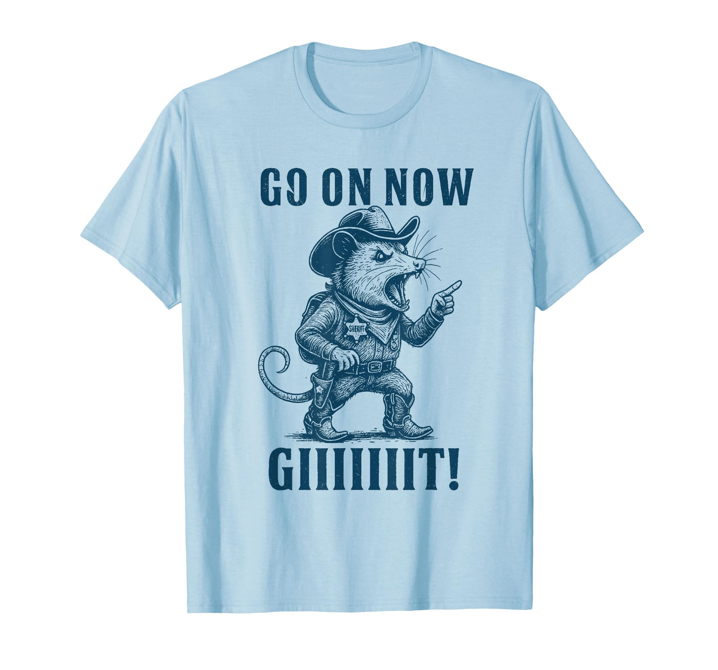 Go On Now Git Vintage Western Opossum Cowboy T-Shirt