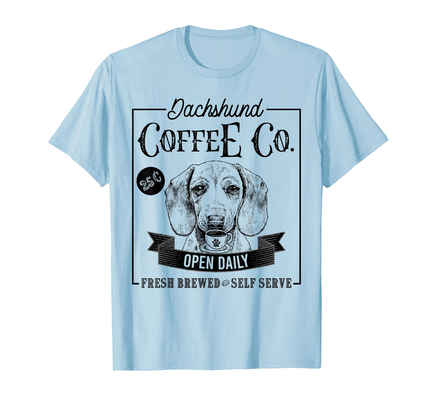 Retro Dachshund Coffee Funny Wiener Dog Mom Coffee Lover T-Shirt for Men Women Kids