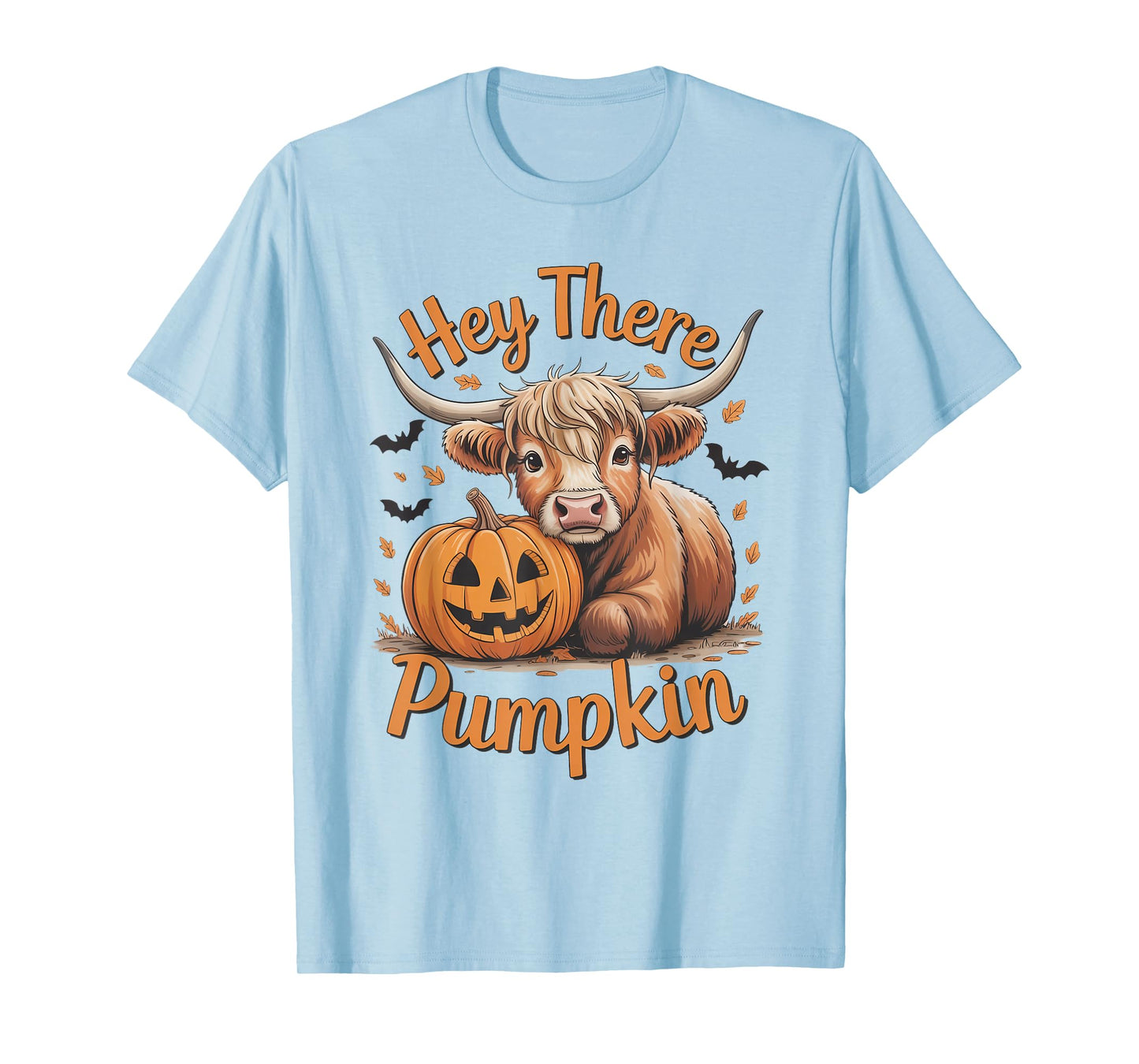 Hey There Pumpkin Halloween Highland Cow Lover Cow Farm T-Shirt