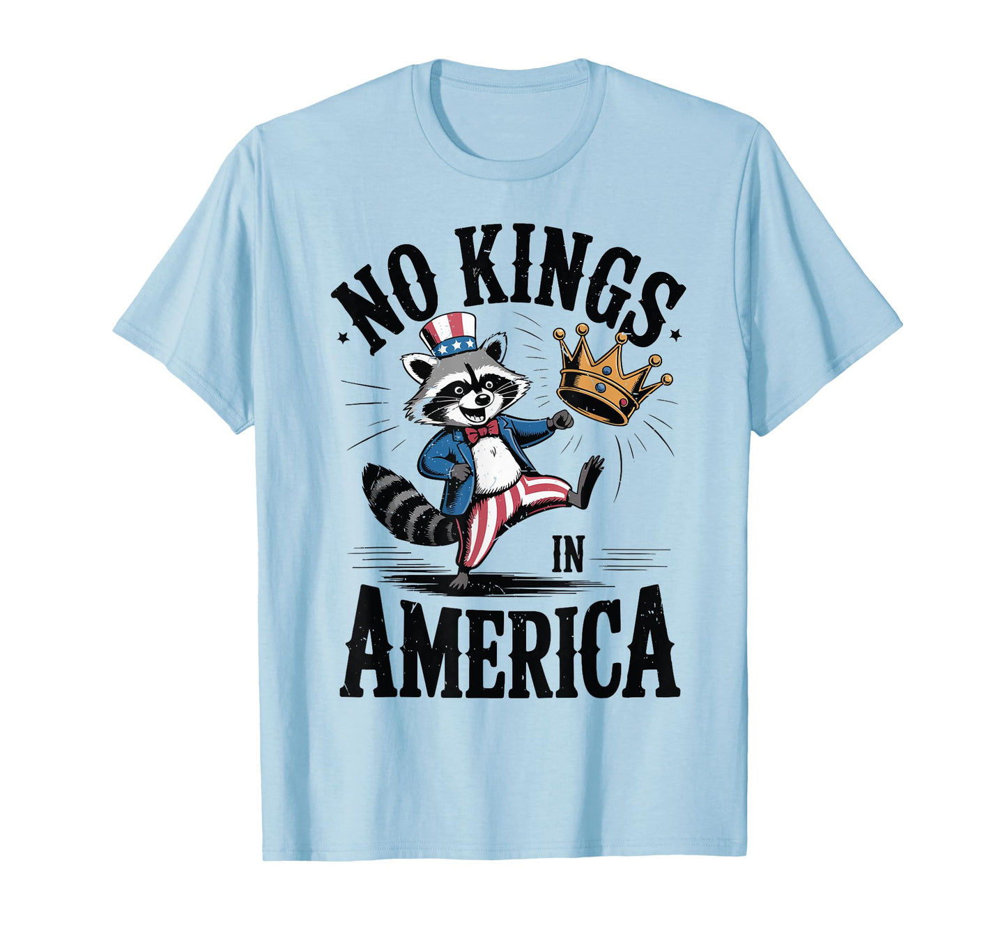 Toddler No Kings America Funny Raccoon 4th July Trash-Panda T-Shirt