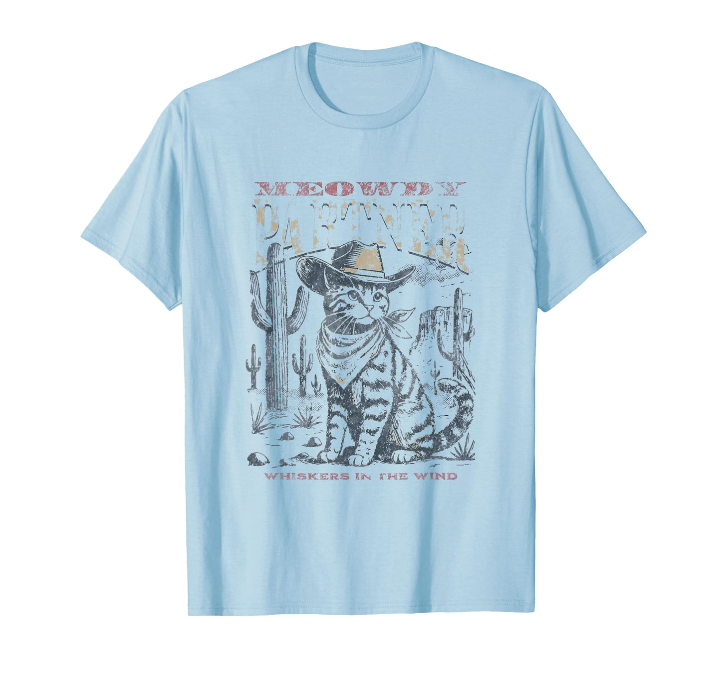 Meowdy Partner Desert Western Kitten Vintage Cowboy Cat T-Shirt
