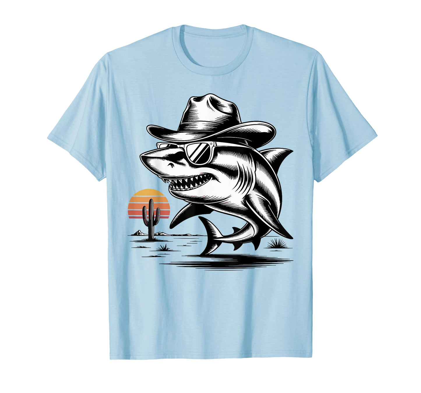 Funny Shark Women Men Boys Shark in Sunglasses Country T-Shirt