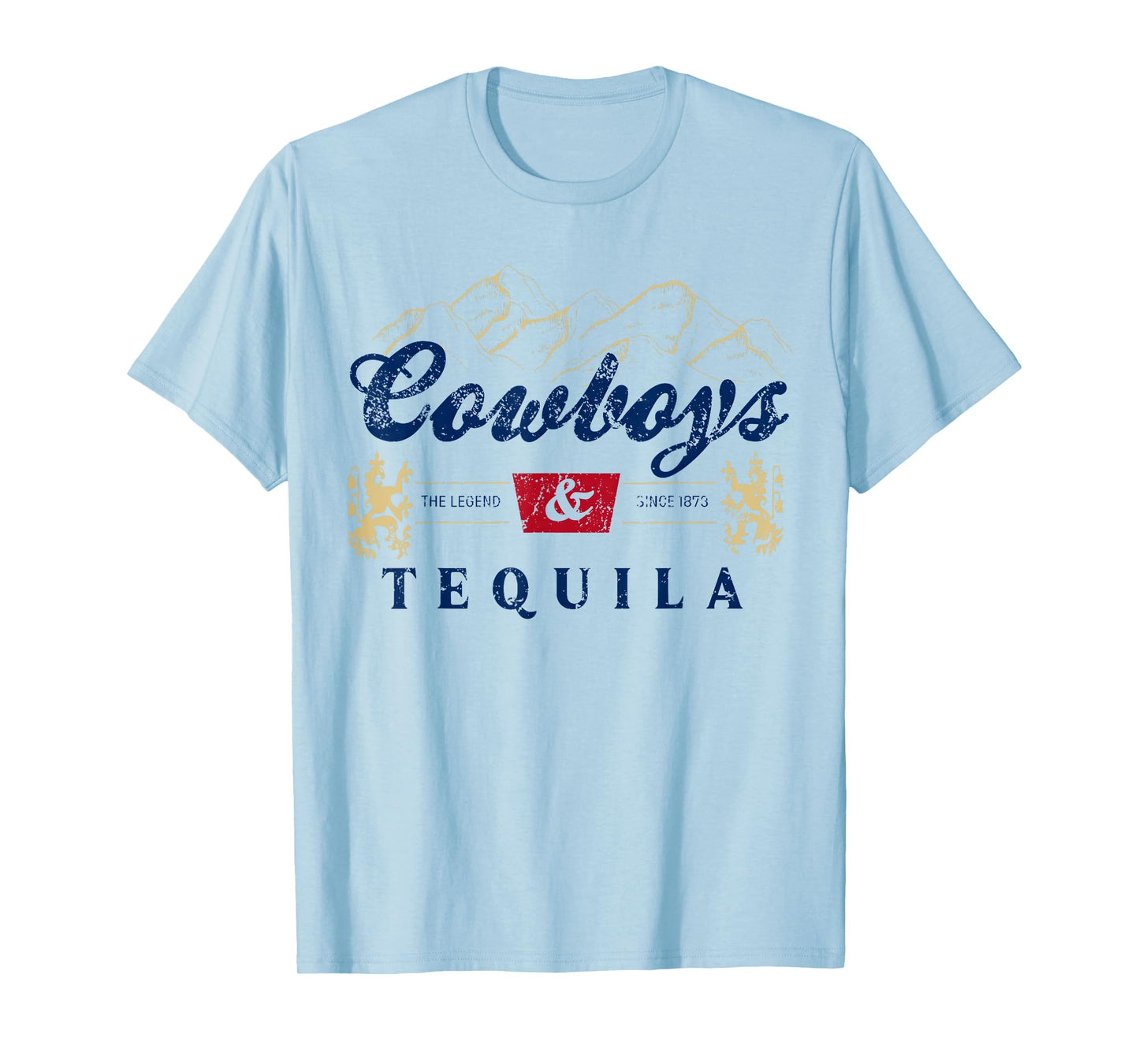 Vintage Cowboys And Tequila Western Funny Tequila Drinking T-Shirt