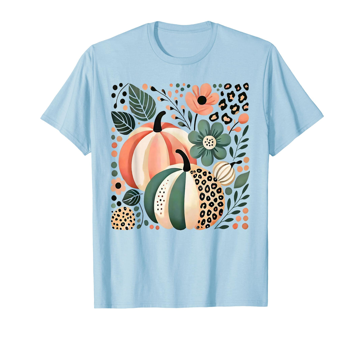 Wildflower Pumpkin Season Autumn Fall Leaves Thanksgiving T-Shirt
