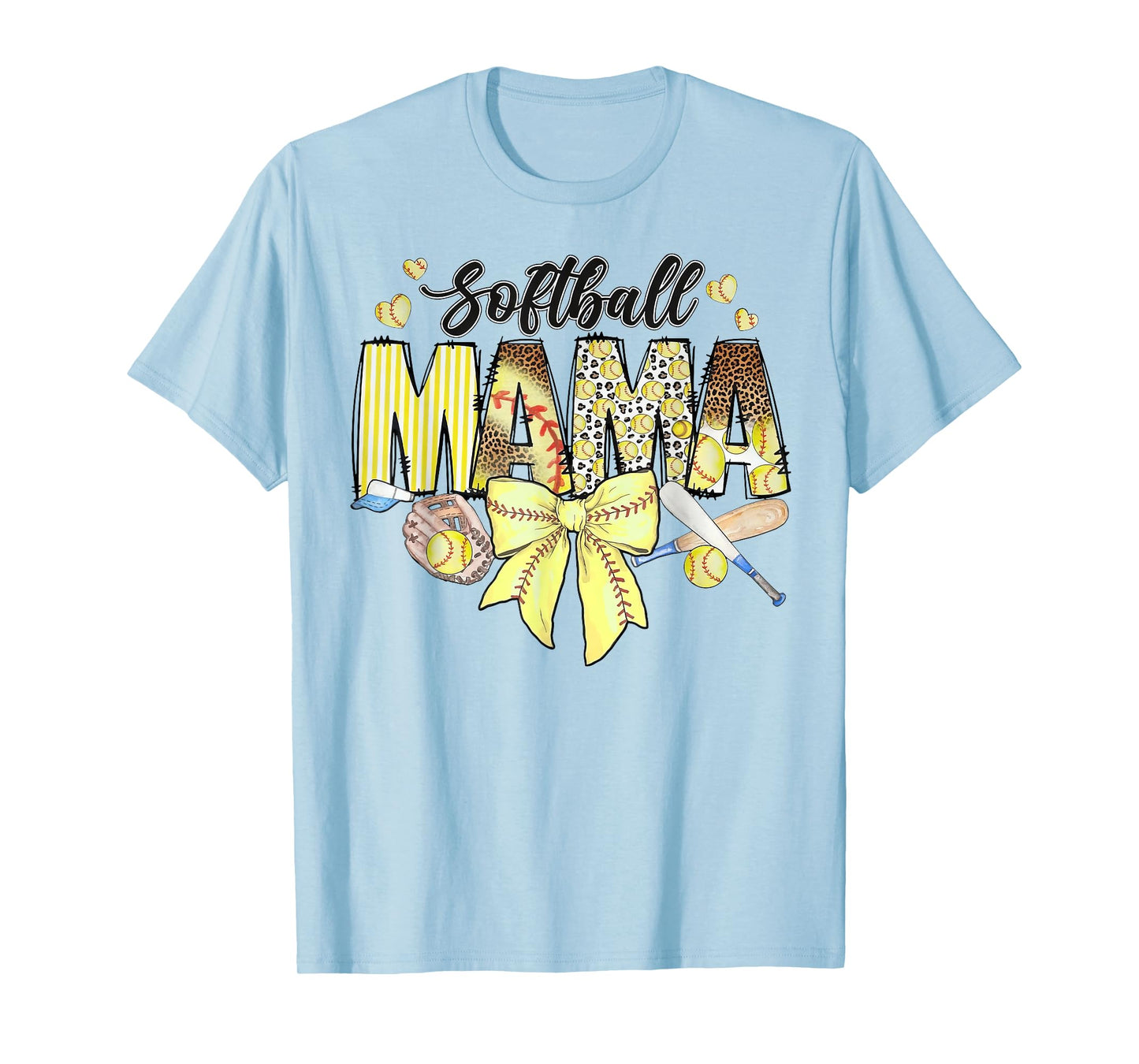 Softball Coquette Bow Softball Mom Mothers Day Softball Mama T-Shirt