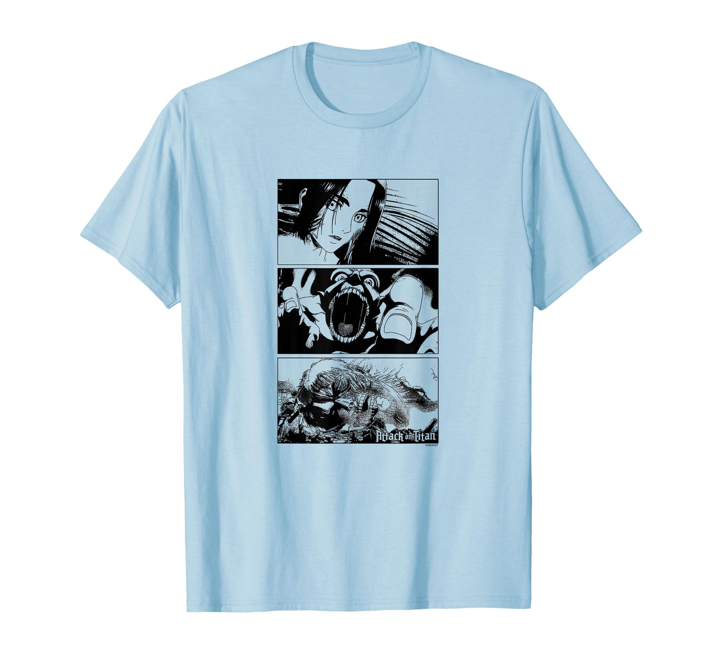 Attack on Titan Season 3 Stacked Scenes Black and White T-Shirt