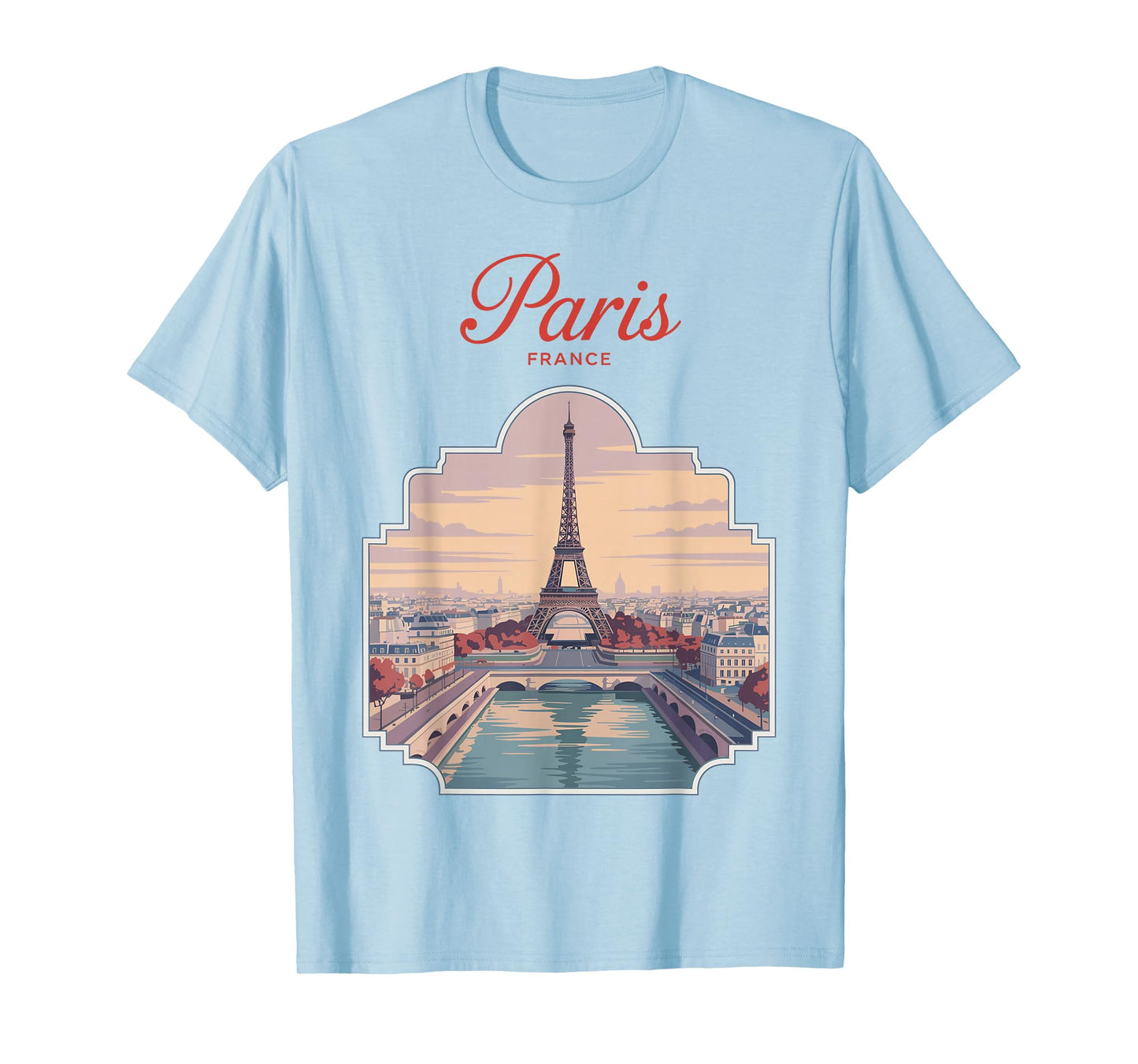 Paris Eiffel Tower France Souvenir Travel Poster Art T-Shirt