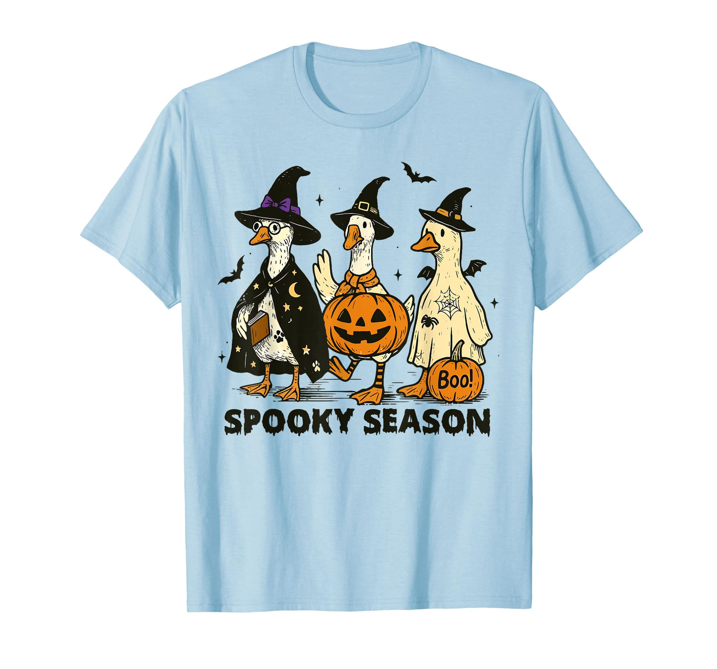 Vintage Spooky Season Halloween Ghost Goose Spooky Goose T-Shirt