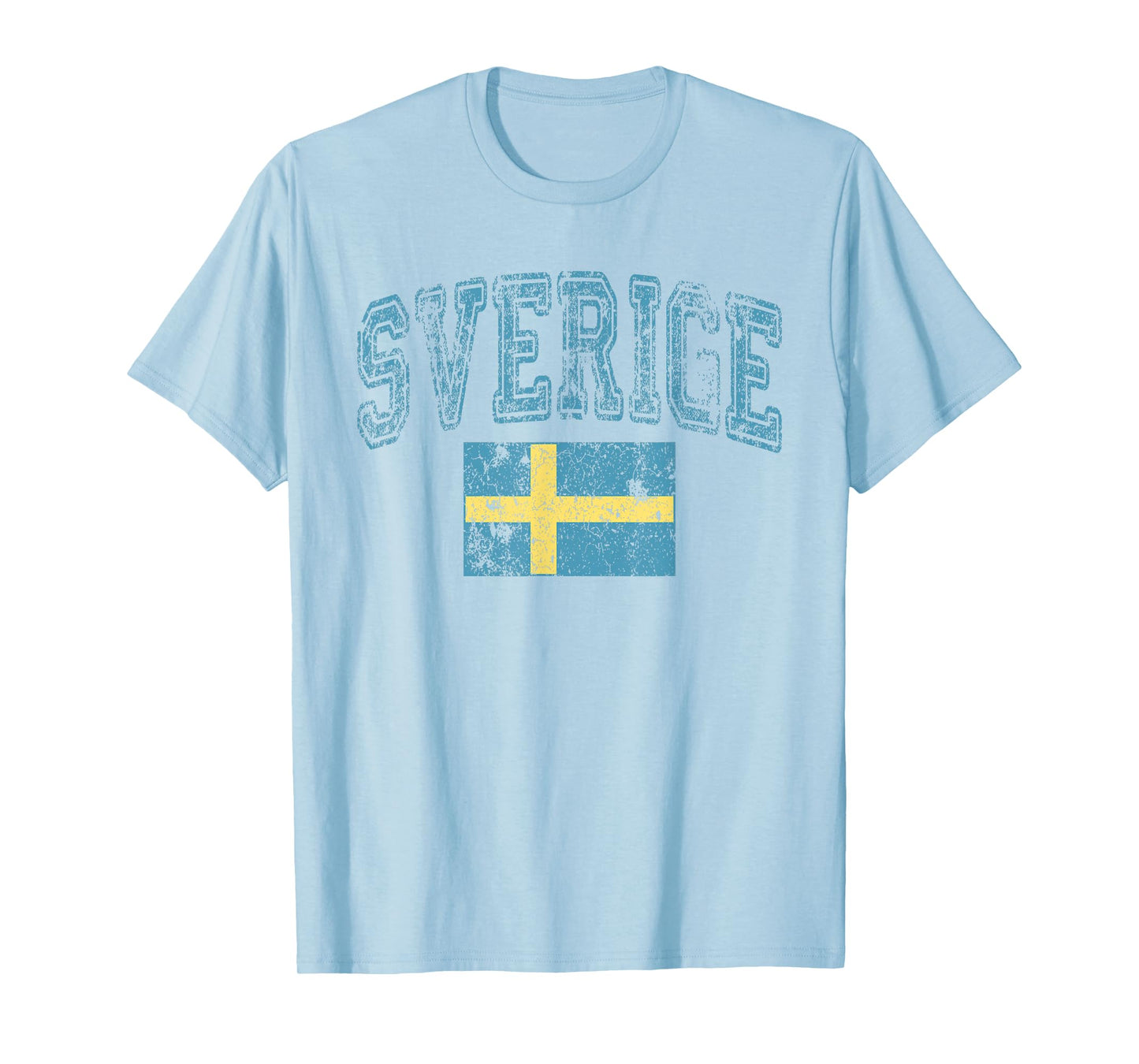 Vintage Retro Faded Sverige Sweden Flag Swedish Pride T-Shirt