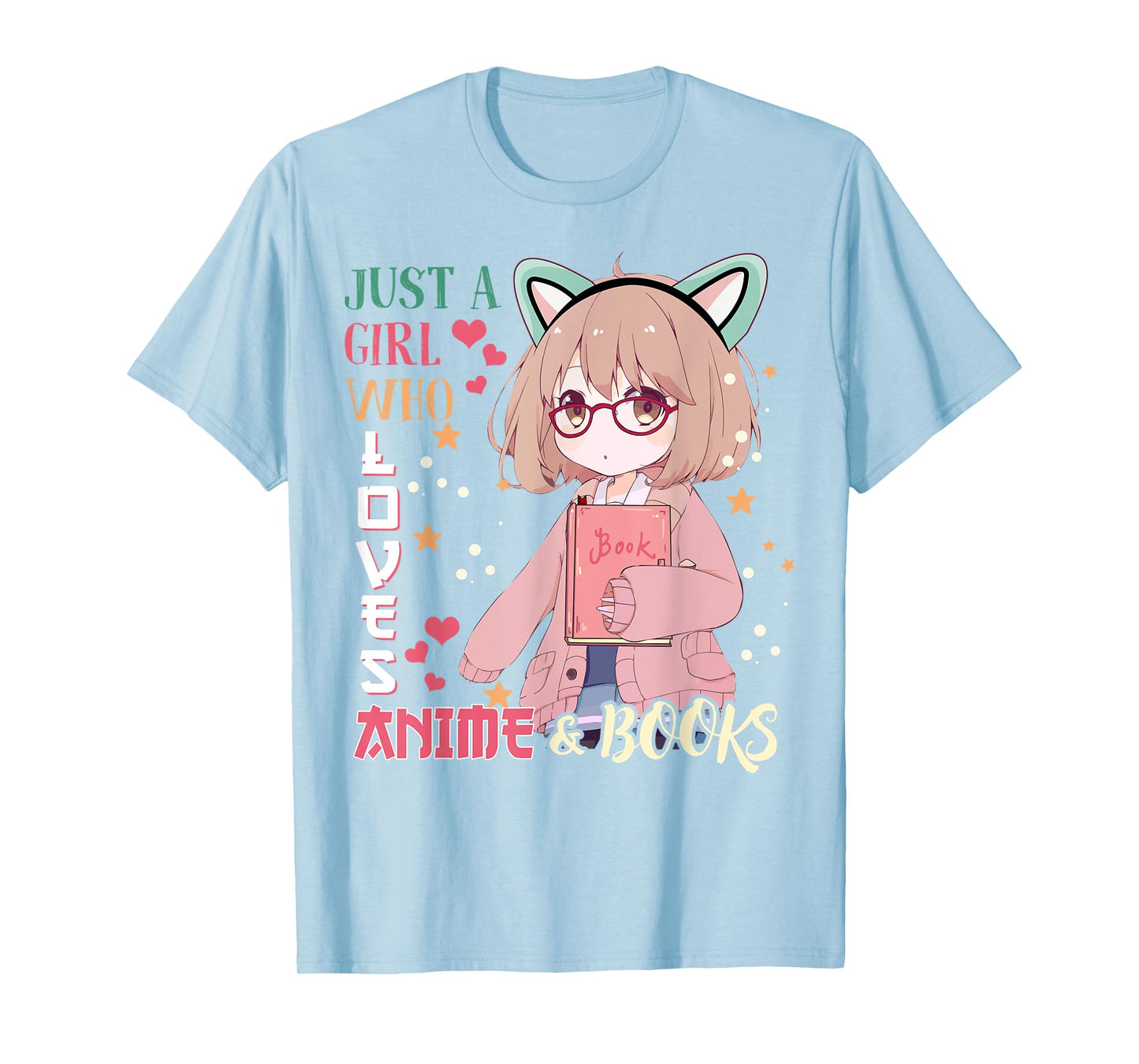 Anime-Shirt Just A Girl Who Love Anime & Books Kids Teenage T-Shirt
