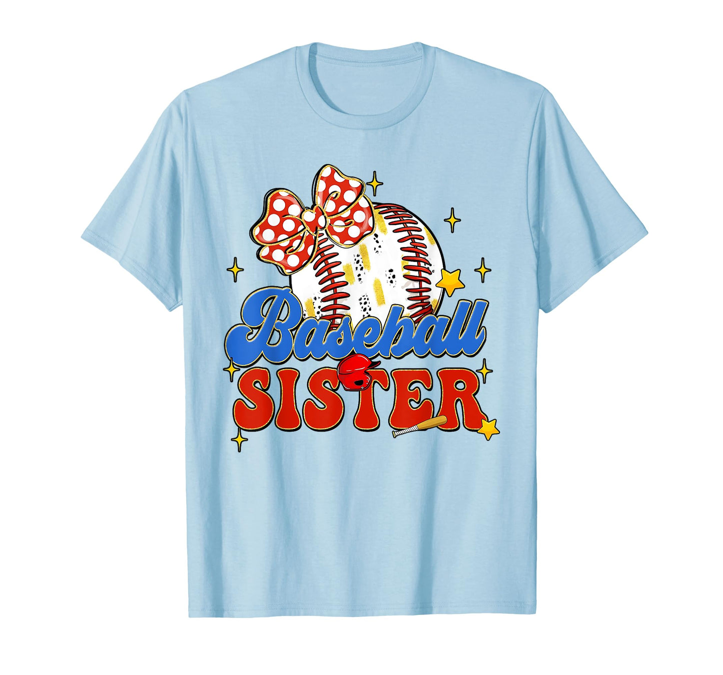 Cute Baseball Sister Biggest Fan Vintage Sport Lovers Sister T-Shirt