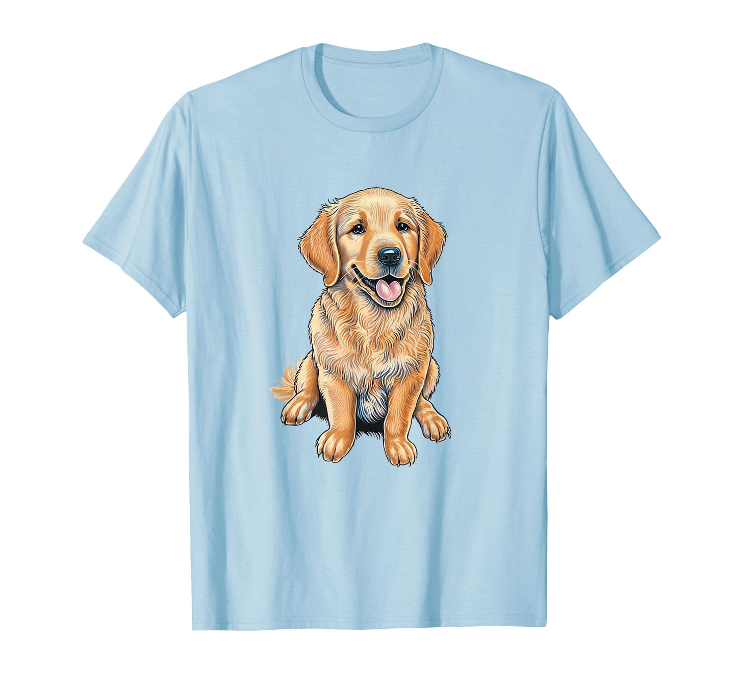 Adorable Golden Retriever Illustration T-Shirt