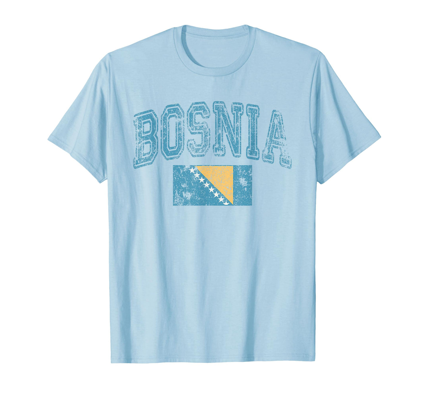 Vintage Retro Faded Bosnia and Herzegovina Flag Bosnian T-Shirt