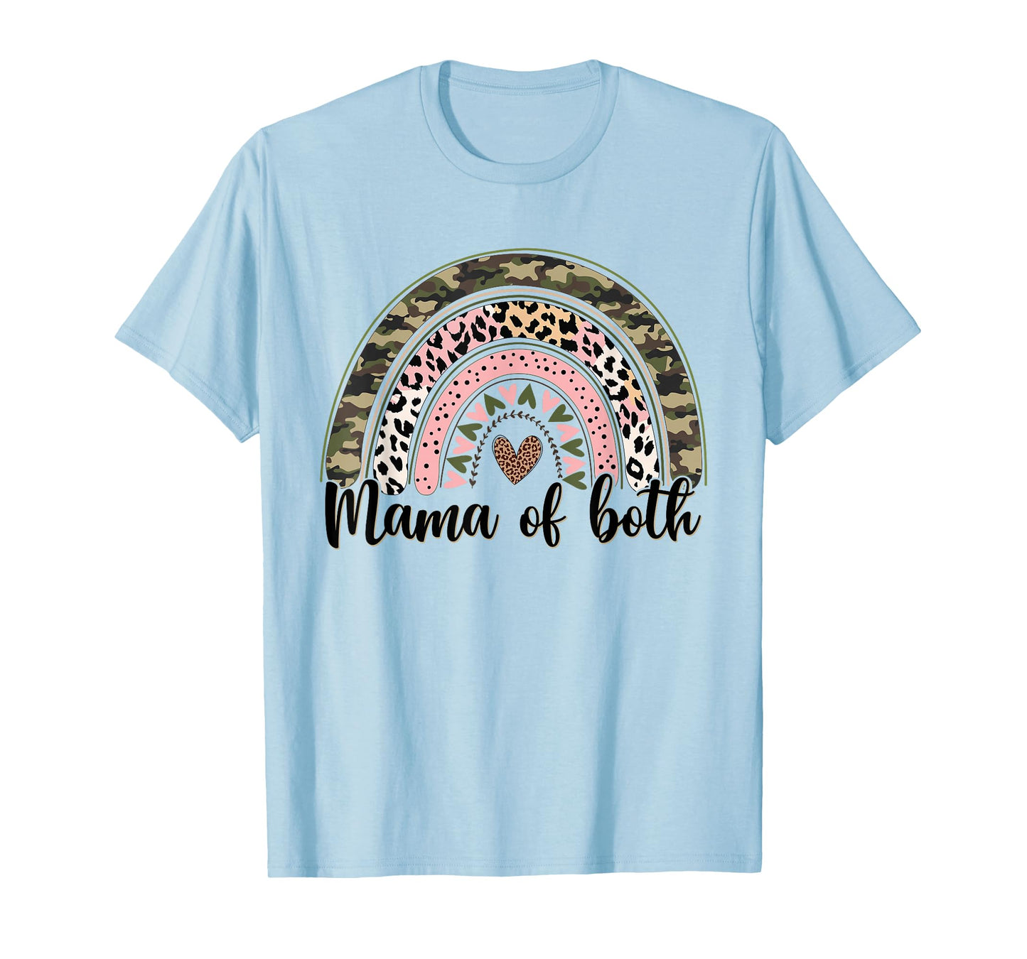 Glitter & Dirt Mom Mama of Both Leopard & Camo Mother's Day T-Shirt