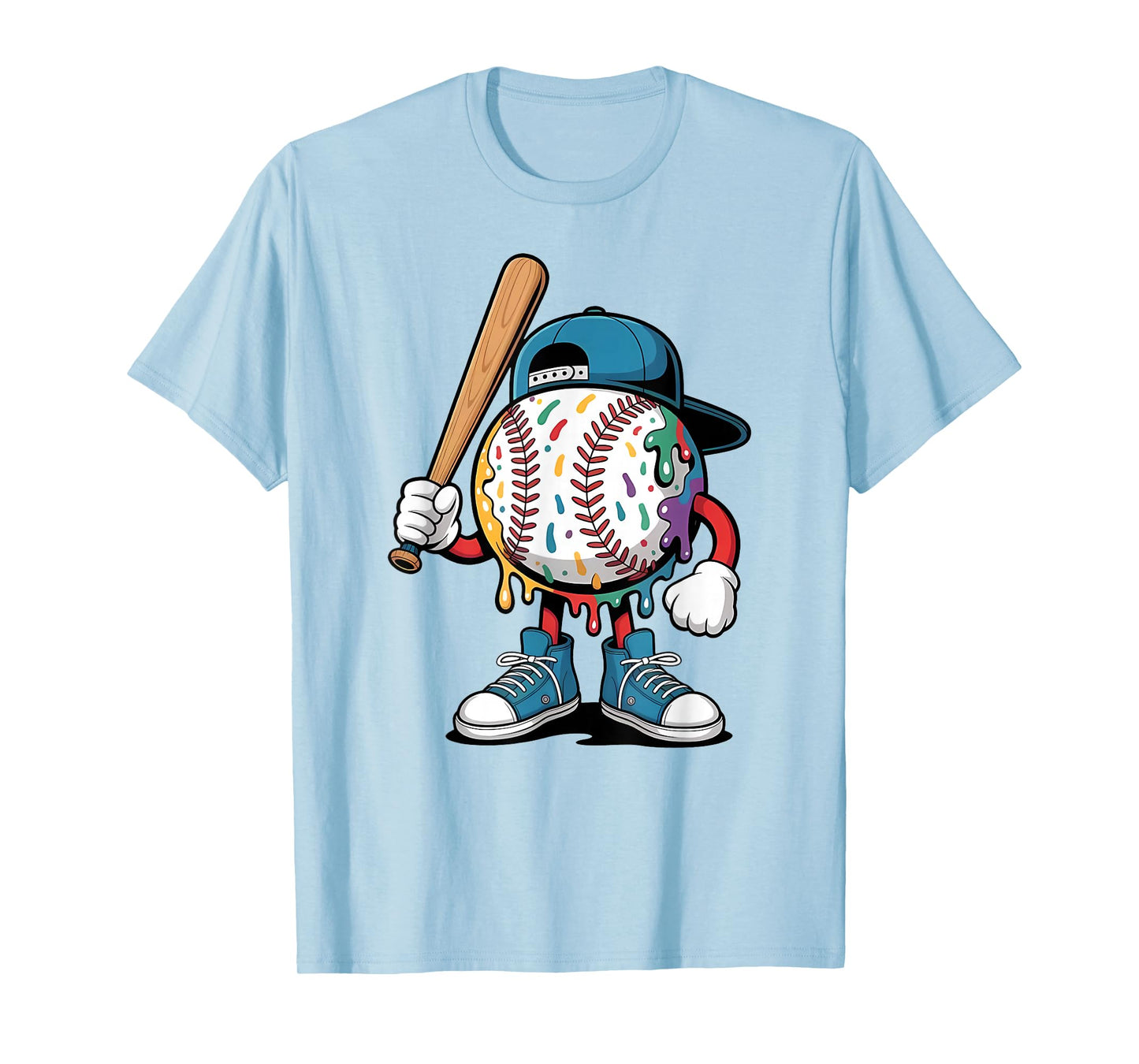 Baseball Drip for Boys Ice Cream Drip Youth Boys Baseball T-Shirt
