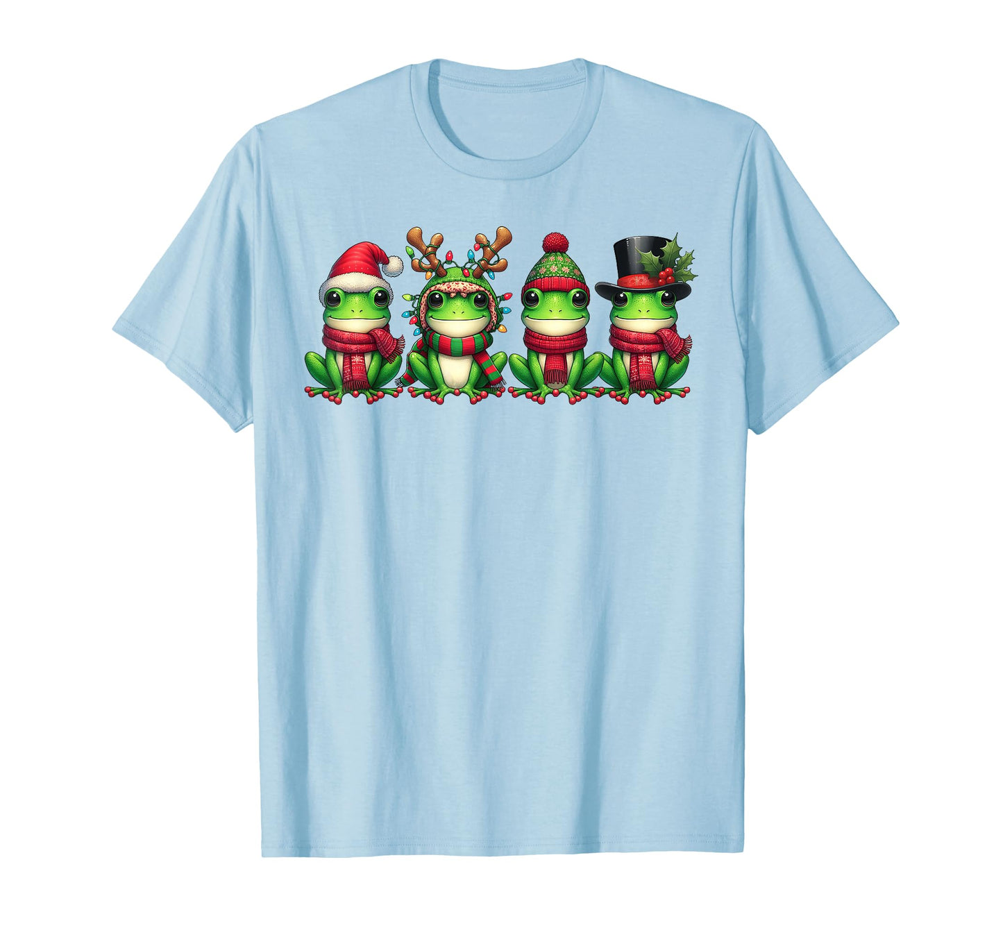 Cute Christmas Frogs Santa Funny Holiday Winter Frog Lovers T-Shirt