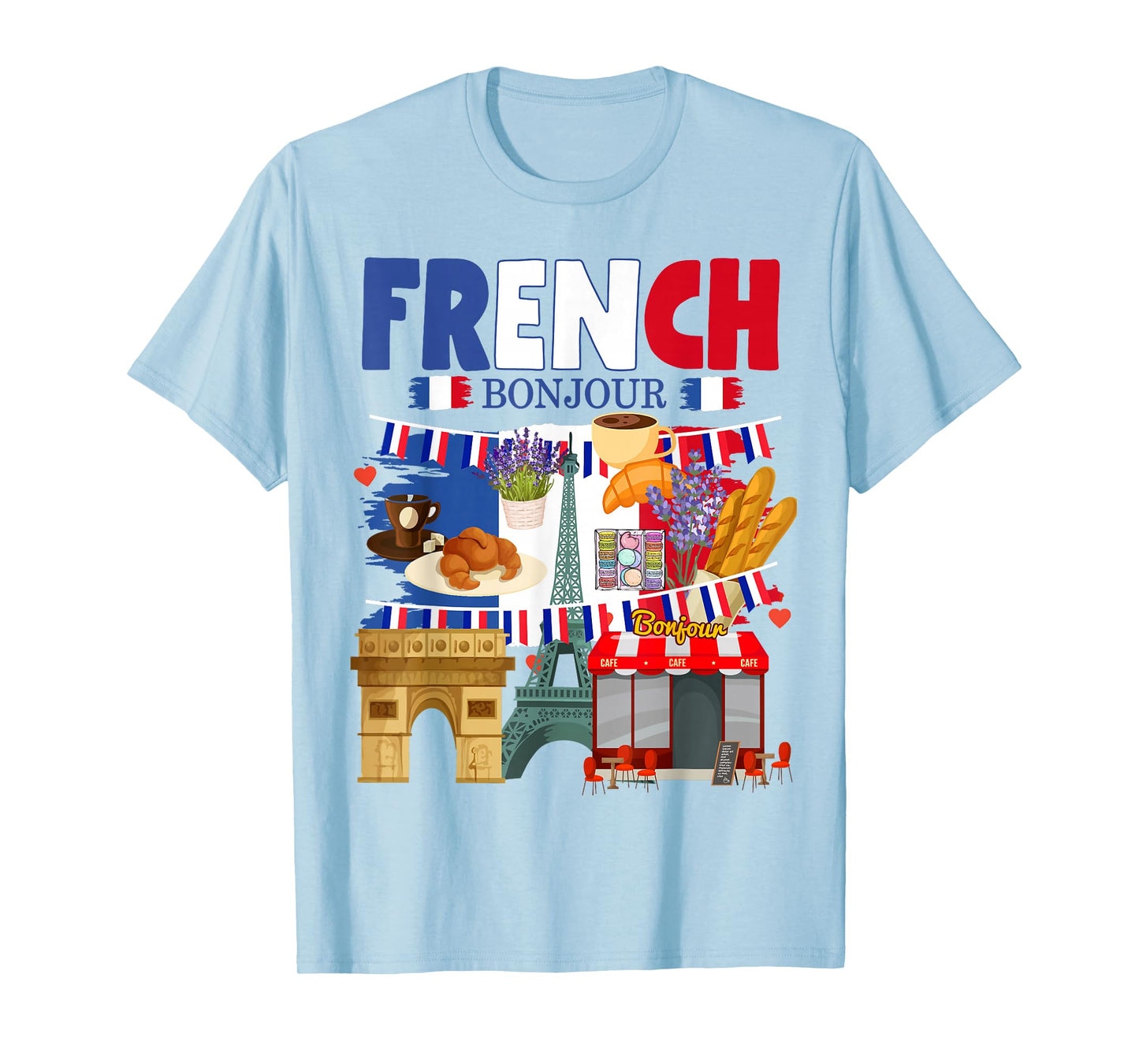 France Flag Outfit Idea For Kids French Flag & Lavender T-Shirt