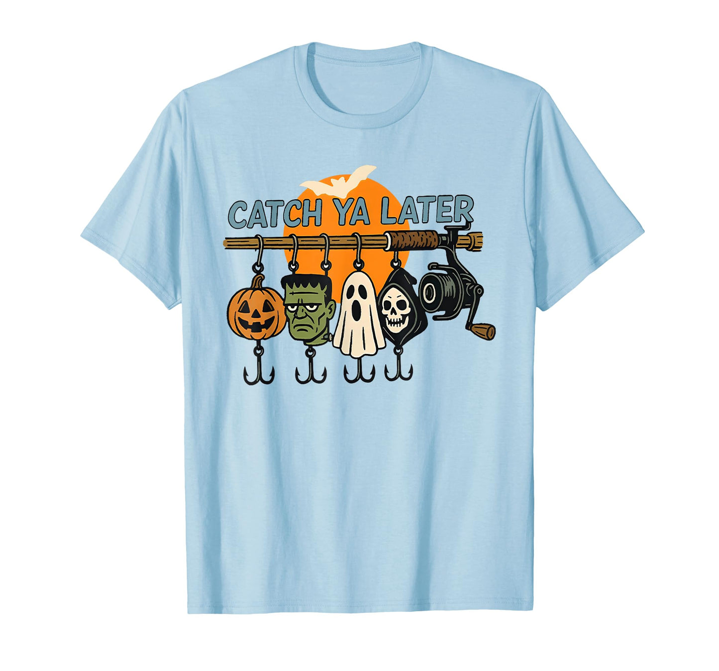 Halloween Catch Ya Later Fishing Fisherman Spooky Season T-Shirt