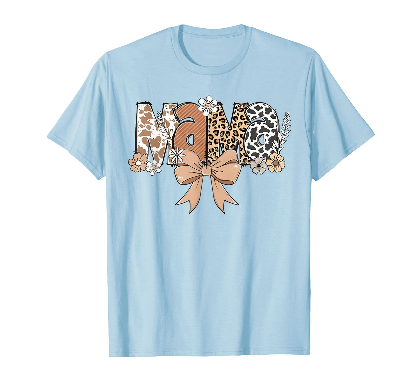 Retro Mama Coquette Bows Leopard Mom Mother's Day T-Shirt