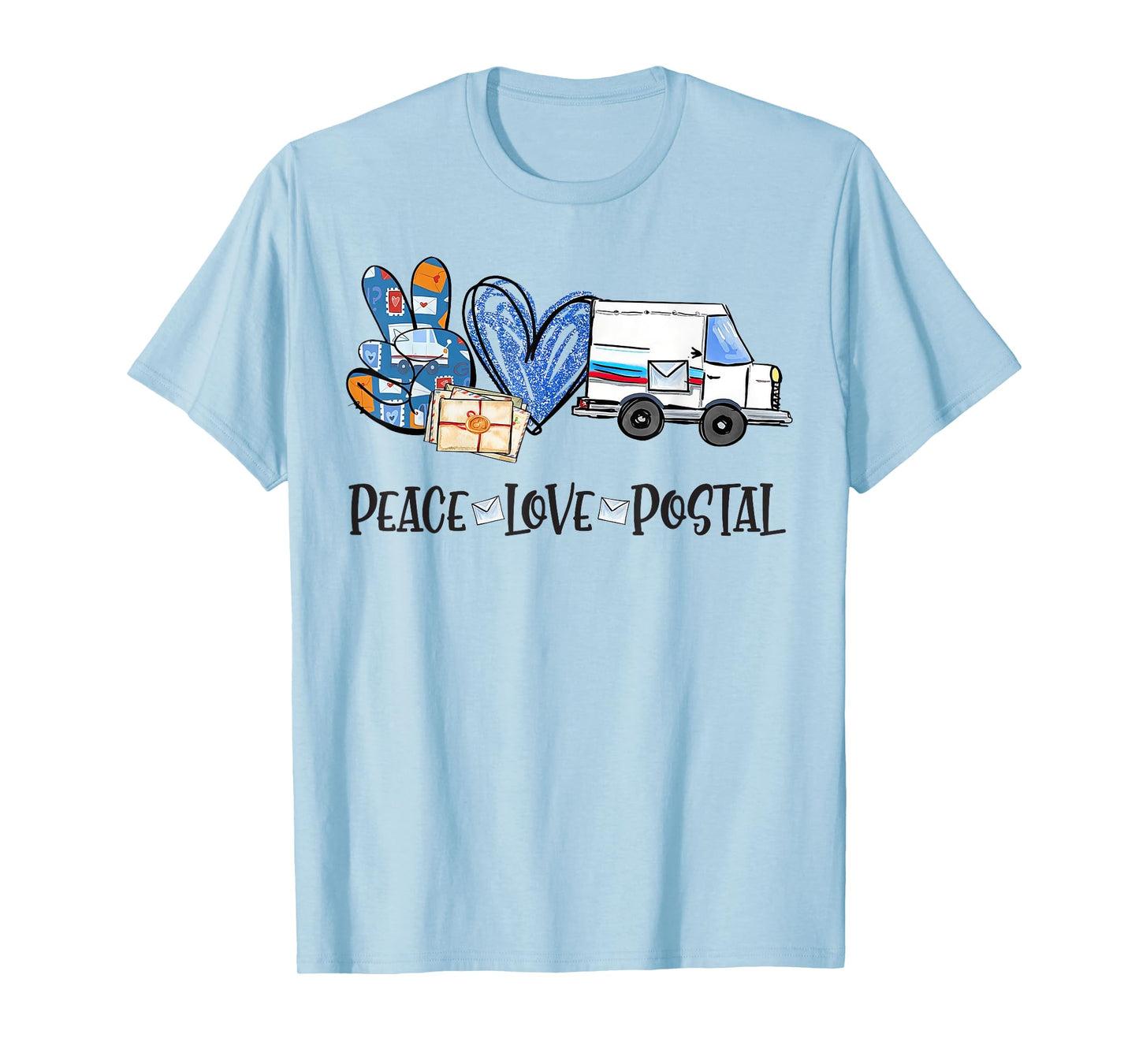 Peace Love Postal Service Mailman US Postman Worker T-Shirt