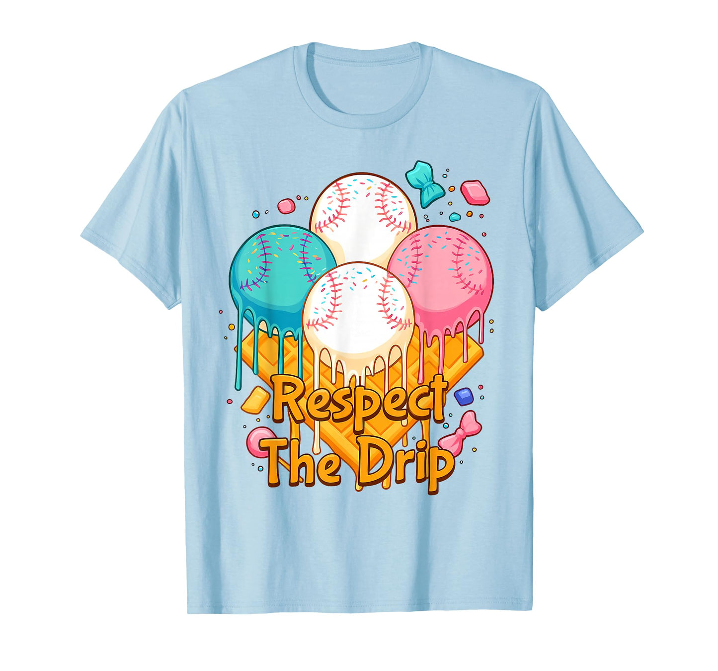 Respect The Drip Baseball Drip Boys Ice Cream Drip Youth T-Shirt