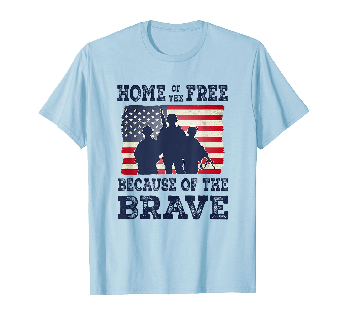 Home of The Free Because of The Brave Veteran Flag T-Shirt