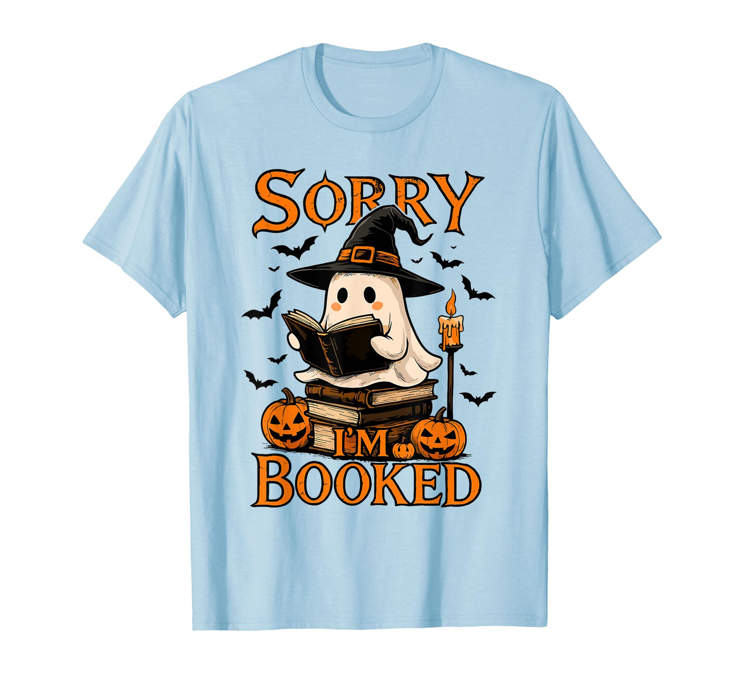 Sorry I'm Booked Witch Ghost Reading Book Halloween Ghost T-Shirt