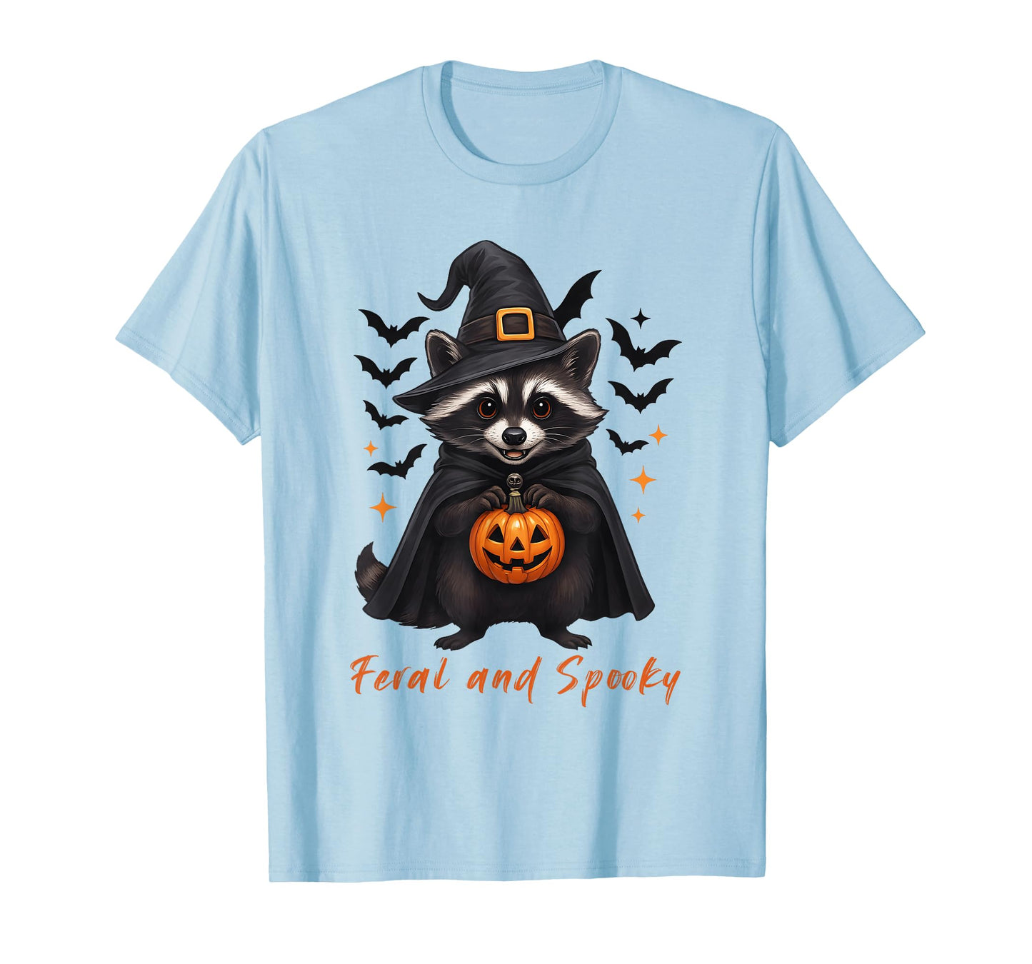 Funny Spooky and Feral Raccoon Halloween Women Kids Men T-Shirt