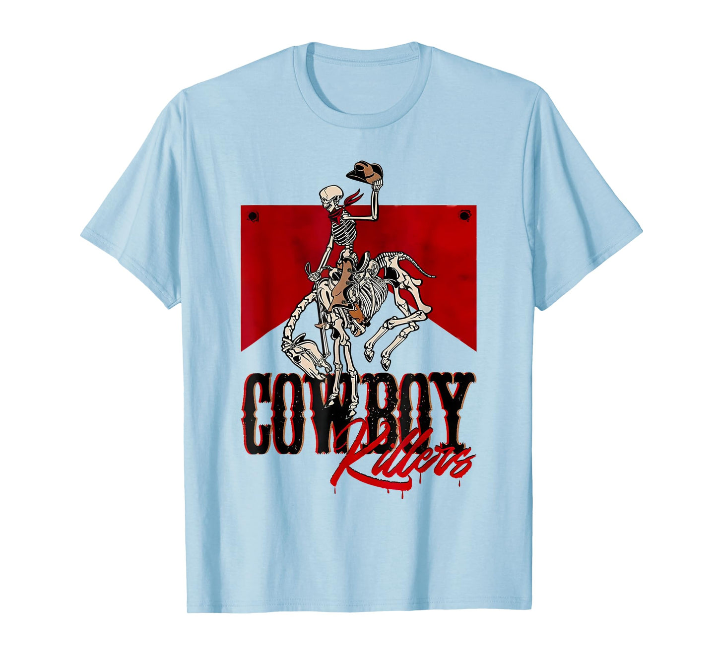 Cowboy Kller Vintage Skeleton Boho Western Country T-Shirt