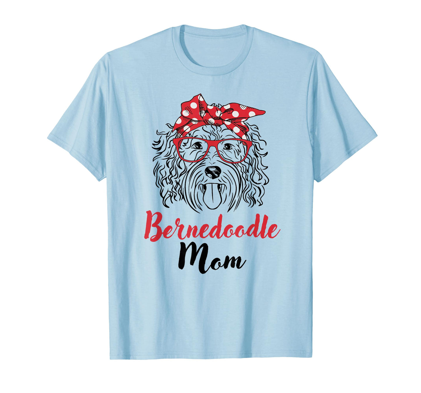 Cute Womens Girls Red Bandana Bernedoodle Mom Dog Lover T-Shirt