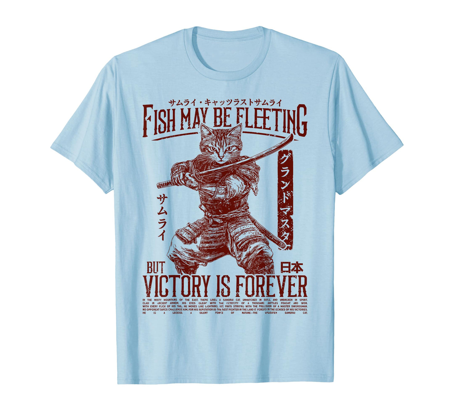Samurai Cat Warrior Ukiyo Otaku Streetwear Cat Samurai T-Shirt