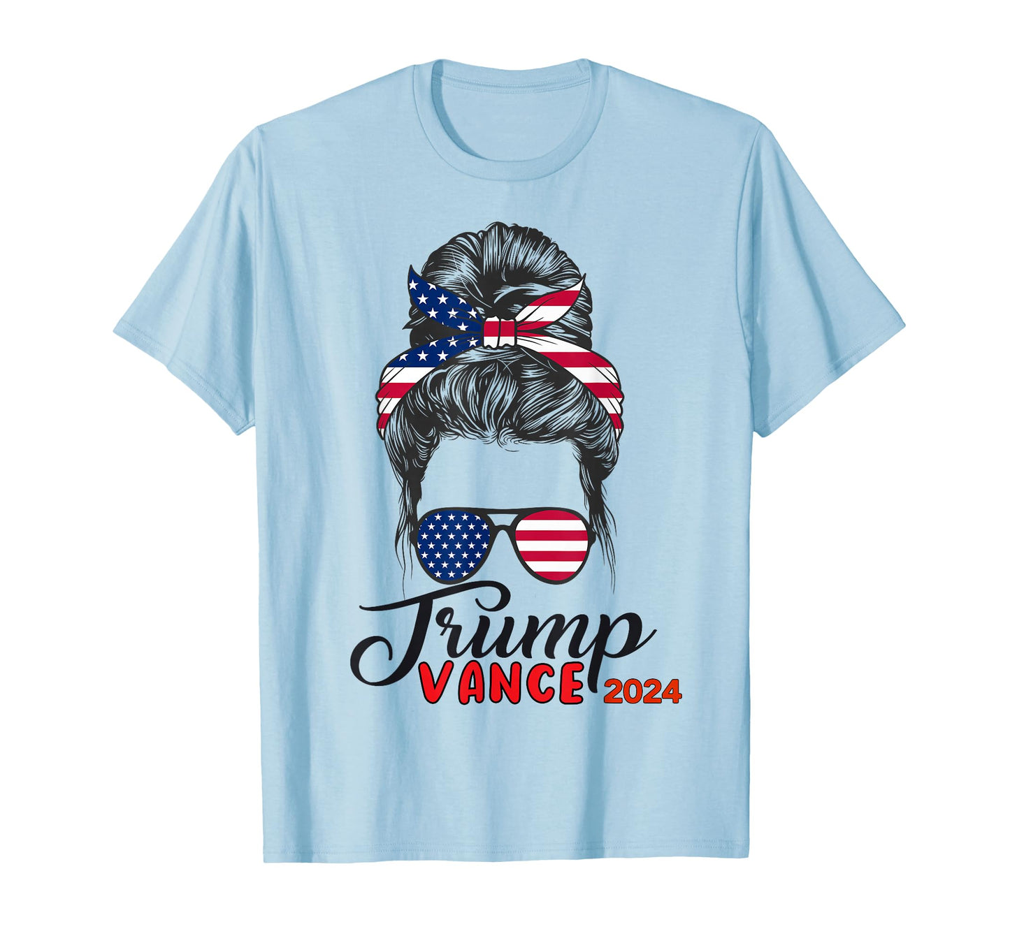 Trump Vance 2024 Trump Girl USA Flag T-Shirt