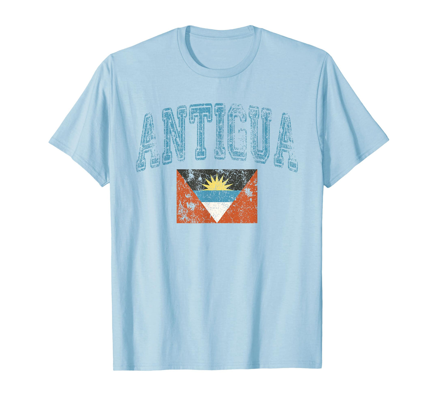 Vintage Retro Faded Antigua and Barbuda Flag T-Shirt