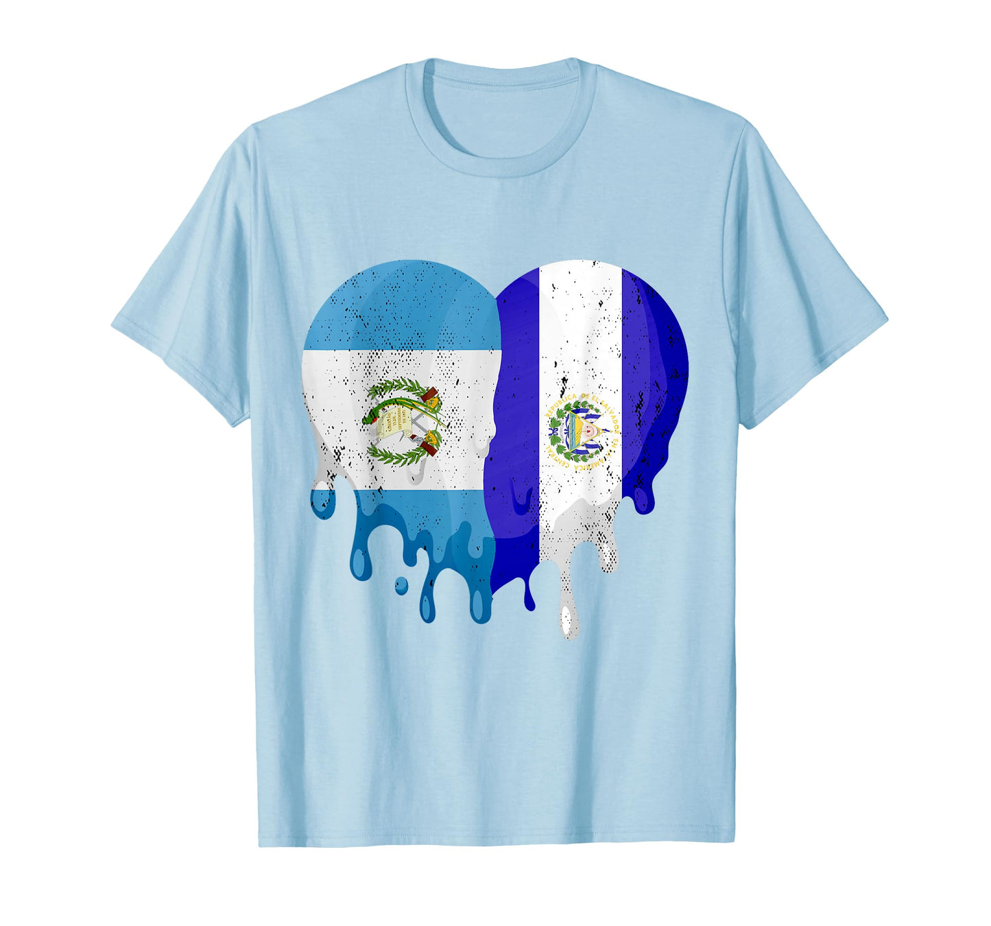 Guatemala El Salvador Flag Heart Grown Patriot Country T-Shirt